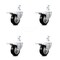 Service Caster 3.5 Inch Black Poly Swivel 3/4 Inch Square Stem Caster Set Total Lock Brake SCC SCC-SQTTL20S3514-PPUB-BLK-34-4 - alternate 1